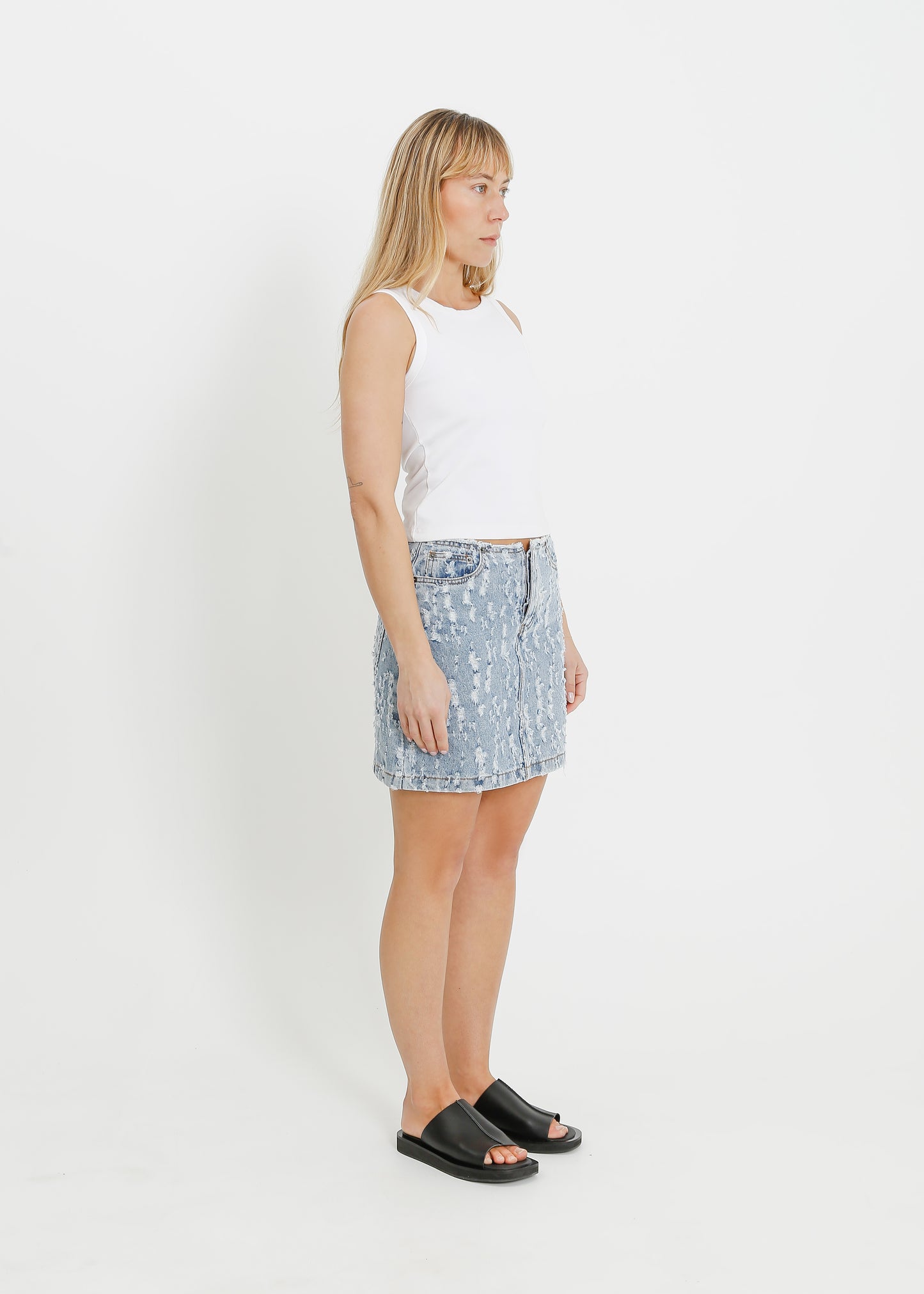 LARA MINI SKIRT  / LIGHT INDIGO