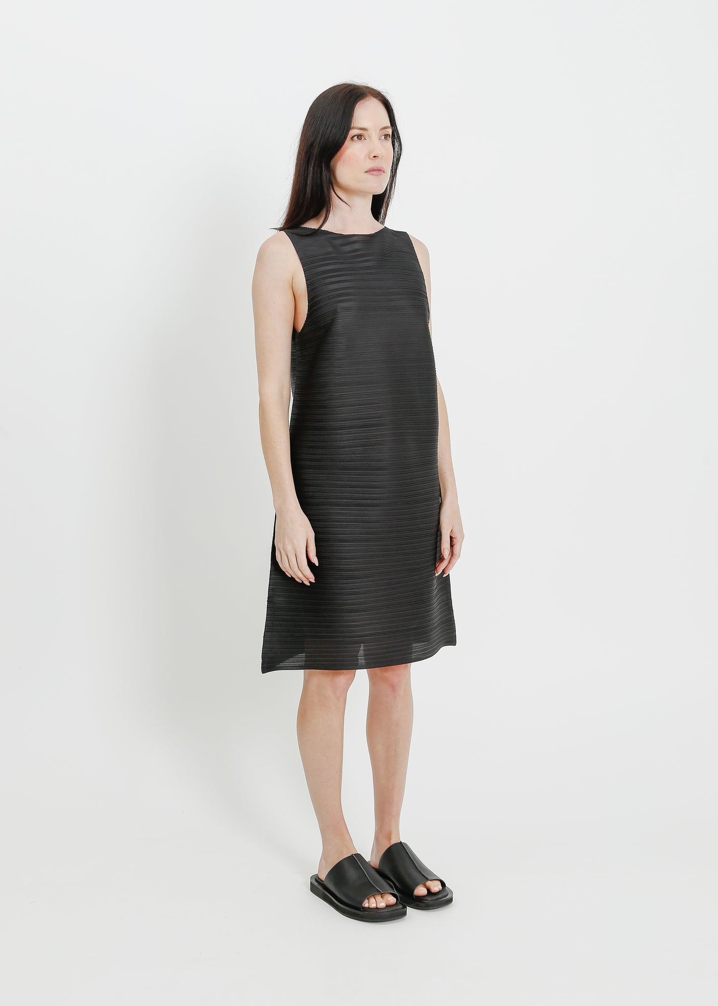 RICKI PLEAT DRESS / BLACK