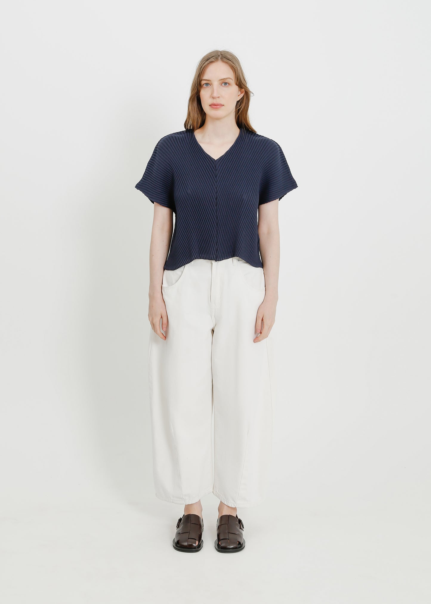 WAVERLY PLEAT TOP / NAVY