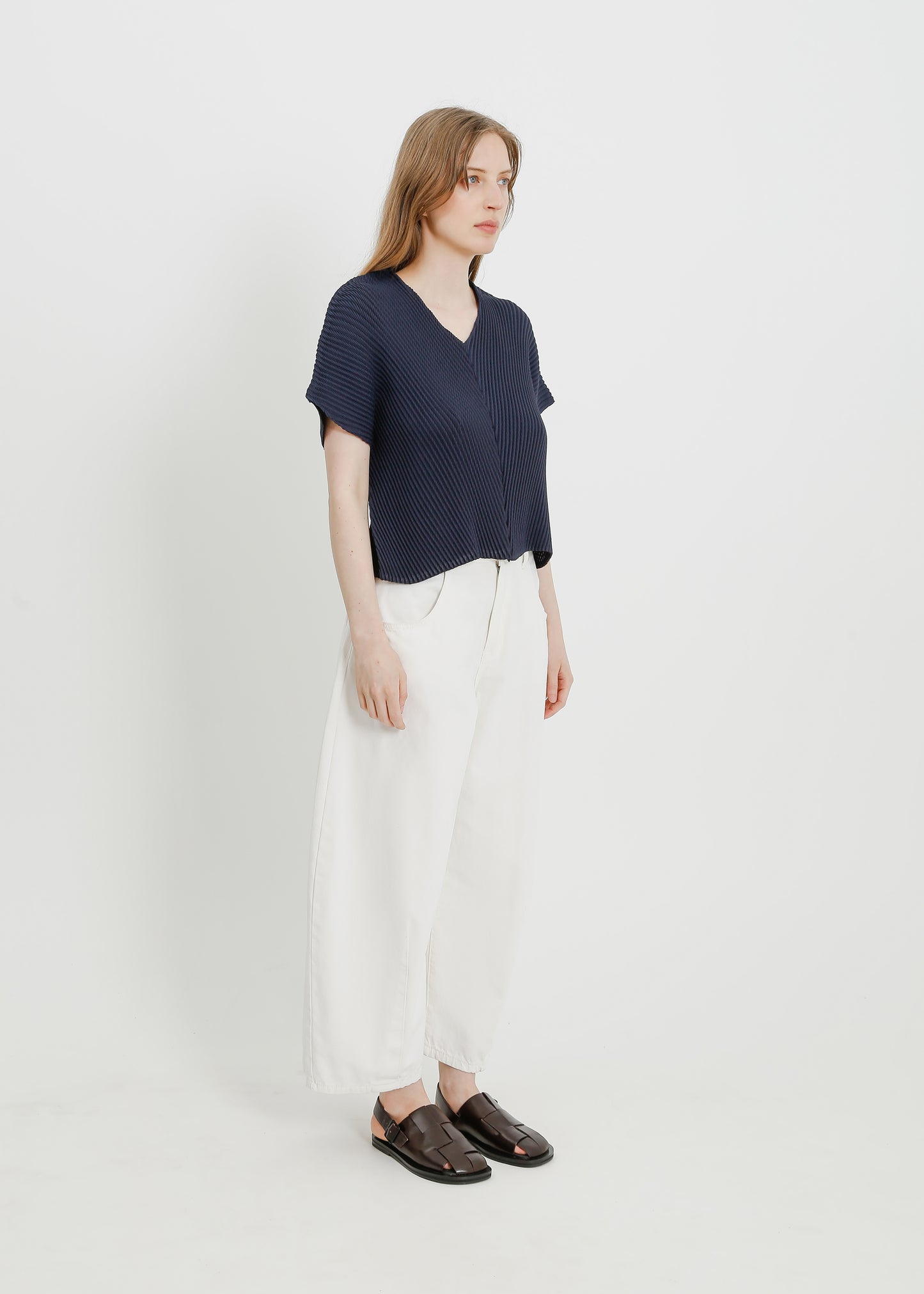 WAVERLY PLEAT TOP / NAVY