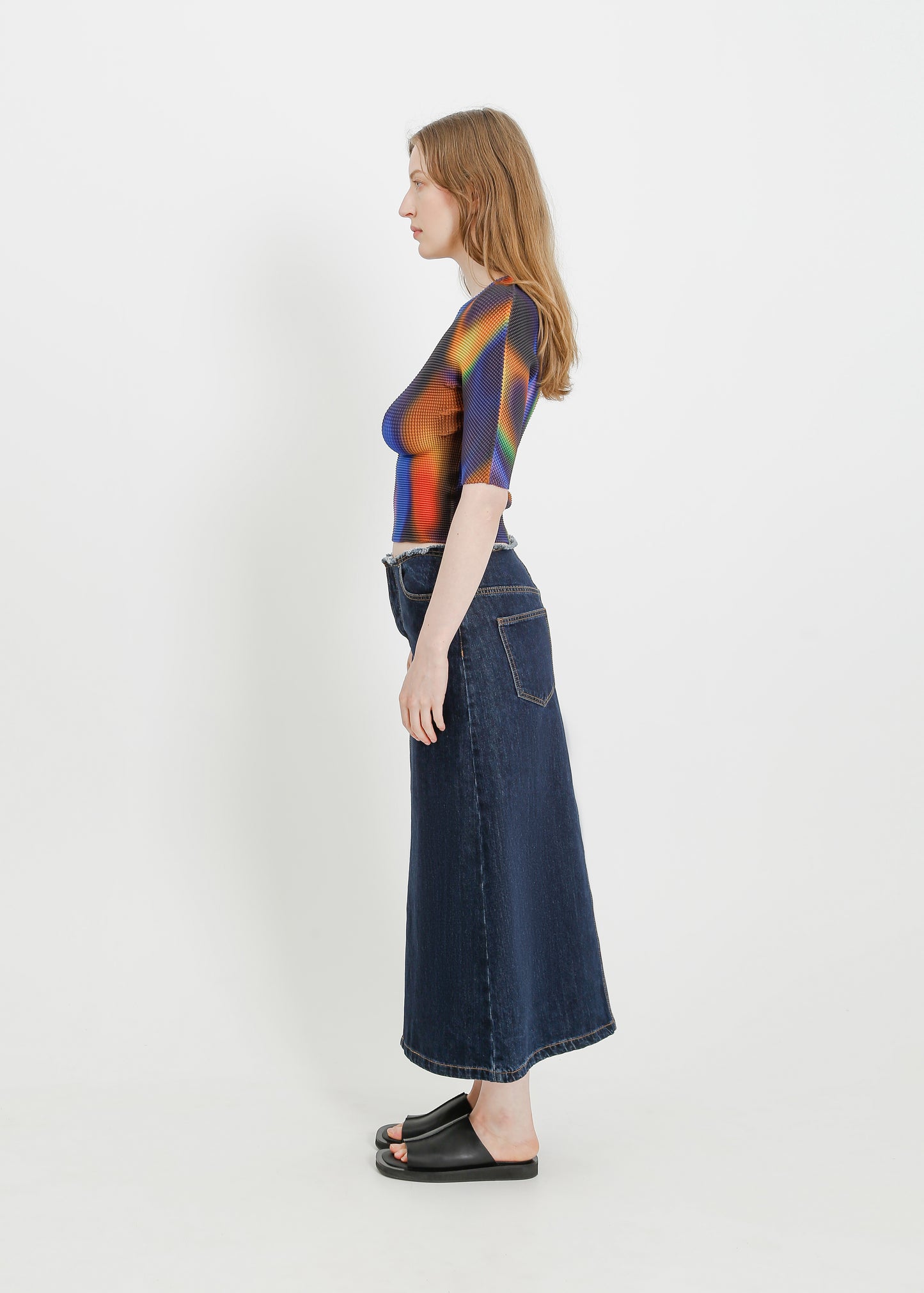 RUNE PLEAT TOP / BLUR