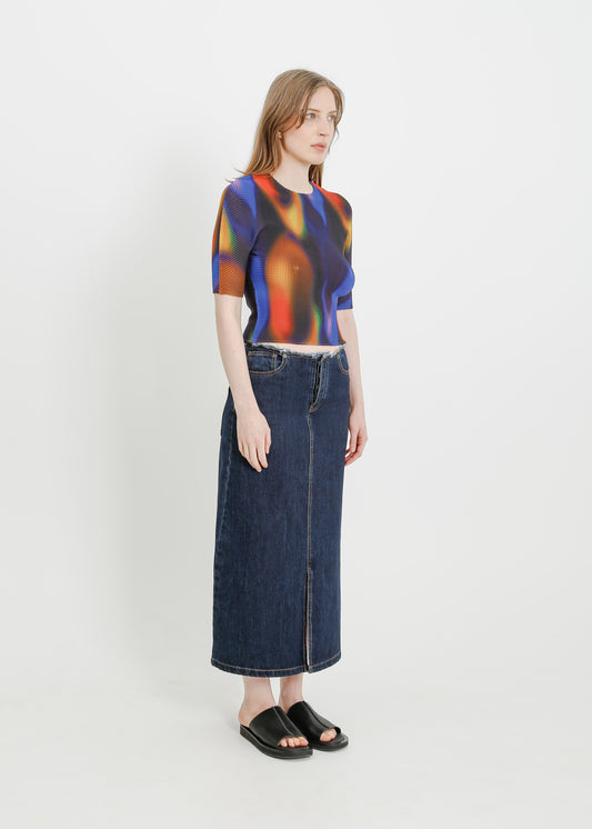 RUNE PLEAT TOP / BLUR