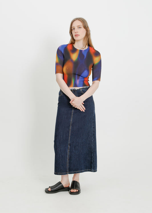 RUNE PLEAT TOP / BLUR