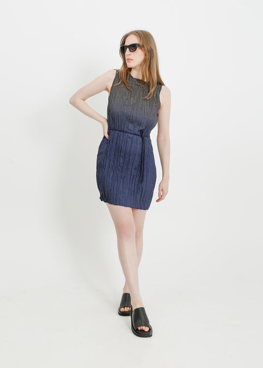 JOSS PLEAT DRESS / INK-KHAKI