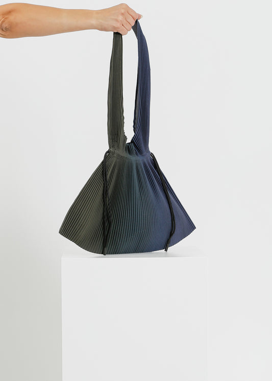 ASH PLEAT TOTE / INK-KHAKI