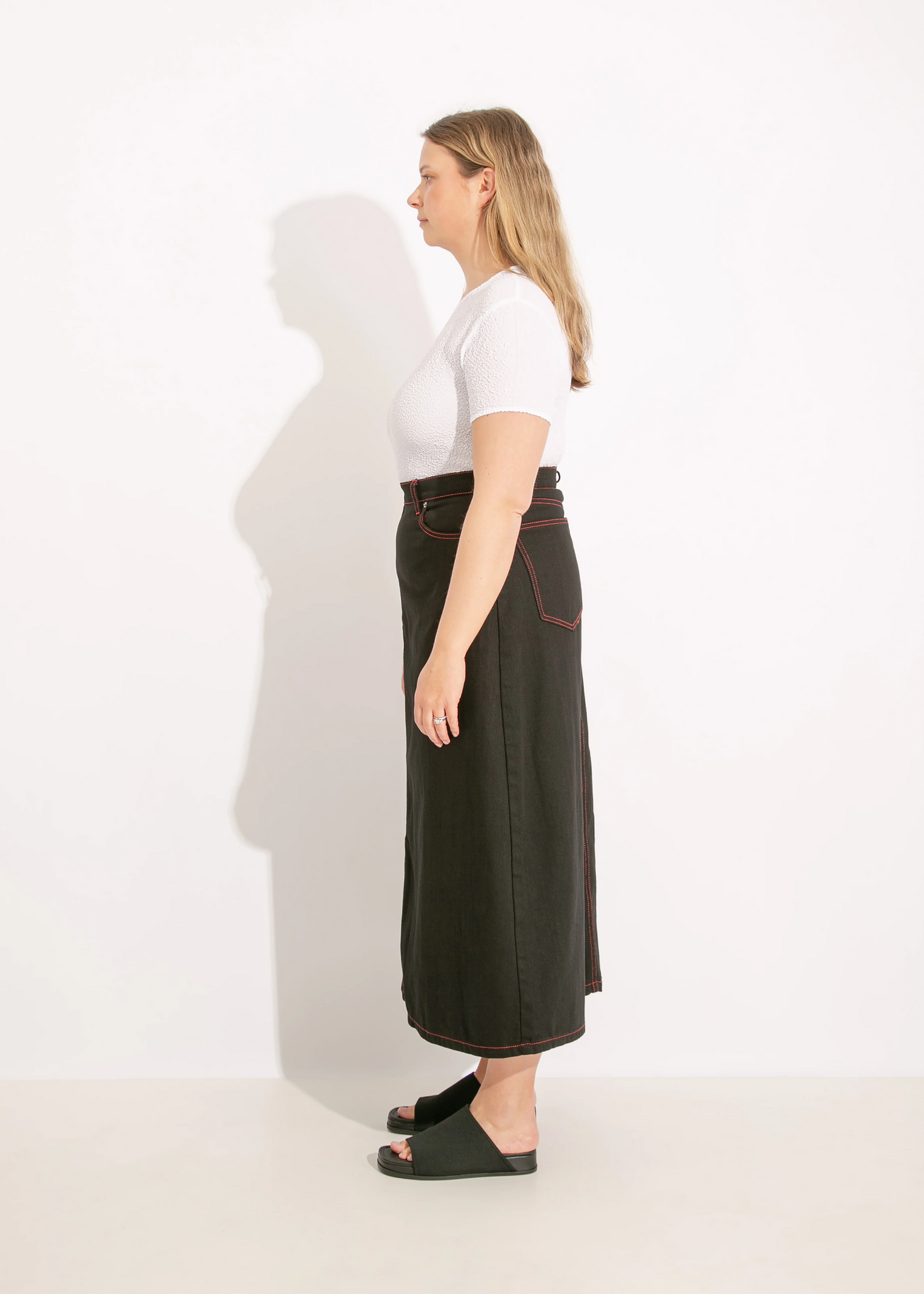 S24 | DEMI SKIRT / BLACK-ORANGE