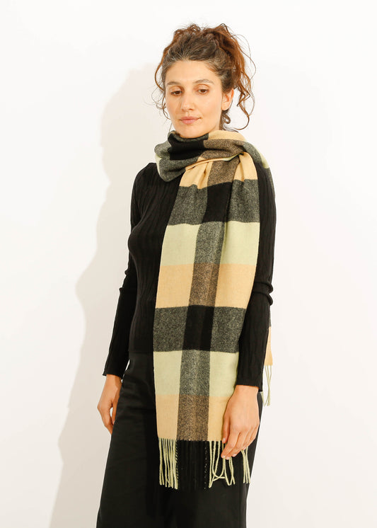 LILAH SCARF / MOSS-APRICOT-BLACK